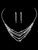 Hochzeit Schmuck Set Silber Ohrringe und Halskette Strass Perlen Tiered Braut Halskette Set