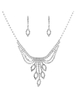 Hochzeit Schmuck Set Silber Strass Braut Halskette Ohrring Set