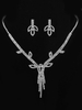 Hochzeit Schmuck Set verlässt Halskette Set Silber Quasten Strass Brautschmuck