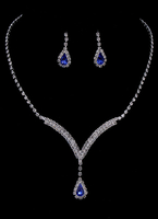 Hochzeit Schmuck Set Vintage Braut Strass Anhänger Halskette mit Drop Ohrringe