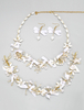 Hochzeit Schmuck Sets Band Schleife Strass Perlen Gold Braut Schmucksets