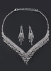 Hochzeit Schmuck Sets Braut Silber Strass Halskette und Ohrringe