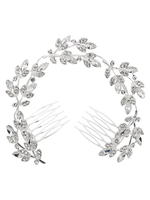 Hochzeit Silber Kamm Strass Braut Kopfschmuck