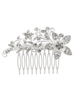Hochzeit Silber Kamm Strass Perlen Braut Haarschmuck