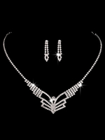 Hochzeit Silber Schmuck Set Ohrringe Schmetterling Halskette Brautschmuck
