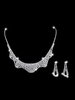 Hochzeit Silberschmuck Set Creolen und Halskette Strass Braut Halskette Set