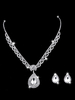 Hochzeit Silberschmuck Set Ohrringe und Halskette Strass Braut Halskette Set