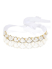 Hochzeit Stirnband Blumen Strass Perlen Perlen Braut Haarschmuck