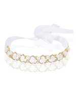 Hochzeit Stirnband Blumen Strass Perlen Perlen Braut Haarschmuck