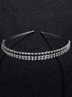 Hochzeit Stirnband Kopfschmuck Silber Triple Strass Haarband Braut Haarschmuck