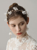 Hochzeit Stirnband Ohrringe Set Blumen Perlen Quasten Braut Accessoires