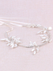 Hochzeit Stirnband Perle Strass Beading Floral Leaf Silber Braut Kopfschmuck