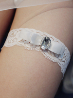 Hochzeit Strumpfband für Braut White Polyester Lace Hochzeit Strumpfbänder