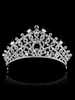 Hochzeit Tiara Braut Krone Silber Princess Headpieces Strasssteine Royal Hair Zubehör