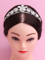 Hochzeit Tiara Crown Silber Haarschmuck Perlen Braut Kopfschmuck