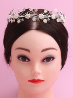 Hochzeit Tiara Crown Silber Haarschmuck Perlen Perlen Braut Kopfschmuck