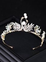 Hochzeit Tiara Crown Swan Perlen Perle Princess Bridal Hair Accessories
