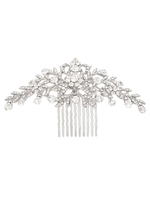 Hochzeit Tiara Kamm Silber Kopfschmuck Strass Perlen Prinzessin Crown Alloy Braut Haarschmuck
