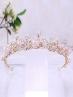 Hochzeit Tiara Krone Royal Vintage Headpieces Prinzessin Strass Perlen Braut Haarschmuck