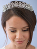 Hochzeit Tiara Krone Silber Prinzessin Strass Perlen Braut Haarschmuck