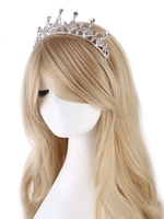 Hochzeit Tiara Krone Silber Strass Kopfschmuck Braut Haarschmuck