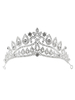 Hochzeit Tiara Krone Silber Strass Kopfschmuck Perlen Braut Haarschmuck