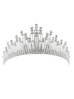 Hochzeit Tiara Krone Silber Strass Perlen Braut Haarschmuck