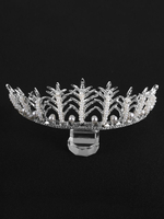 Hochzeit Tiara Princess Crown Braut Kopfschmuck Perlen Strass Silber Royal Haarschmuck