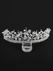 Hochzeit Tiara Princess Crown Braut Kopfschmuck Silber Perlen Strass Royal Haarschmuck