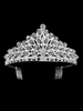 Hochzeit Tiara Princess Crown Silber Braut Kopfschmuck Strass Royal Haarschmuck