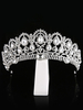 Hochzeit Tiara Silber Princess Crown Braut Kopfschmuck Strass Royal Haarschmuck