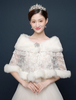 Hochzeit Wrap Bridal Cover Ups Spitze Rüschen Kunstpelz Schal