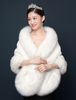 Hochzeit Wrap Faux Pelz Jacke Winter Elfenbein Braut Schal