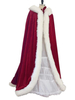 Hochzeit Wrap Red ärmellose Kapuze Ponchos Velours Schnürung Braut Cover Ups