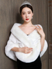 Hochzeit Wrap rot ärmellose Accessoires Kunstpelz Knöpfe Braut vertuschen