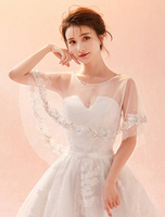 Hochzeit Wrap Schal Champagner Ponchos Spitze Applique Bridal Cover Ups