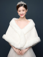 Hochzeit Wrap Schal Kunstfell Stola Elfenbein Jacke Bridal Cover Ups