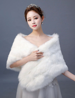 Hochzeit Wrap Schal Kunstpelz Elfenbein Winter Braut Vertuschungen
