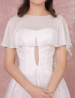 Hochzeit Wrap Schal weiß Chiffon Rundhals Rüsche Braut Poncho Schal