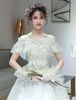 Hochzeit Wrap Sets Tüll Perlen Perlen Schal Oversleeves Rüschen Braut vertuschen
