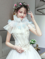 Hochzeit Wrap Tücher Tüll Blume Perlen Rüschen Braut vertuschen