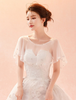 Hochzeit Wraps Elfenbein Cover Ups Sterne Perlen Spitze Tüll Ponchos Braut Zubehör