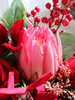 Hochzeits-Blumen-Blumenstrauß-synthetische rote Frucht-Band-Brauthandblumen