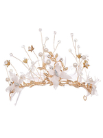 Hochzeits-Kopfschmuck-Rosenkranz-Metallfeder-Schmetterlings-Kronen-Haar-Zusätze für Braut
