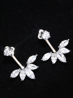 Hochzeits-Ohrringe in Silbern für Damen und Hochzeit Kupfer Blumen