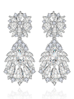 Hochzeits-Ohrringe in Silbern Piercing Ohrringe Kupfer Drops Design Tropfen-Ohrringe für Damen