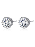 Hochzeits-Ohrringe in Silbern Piercing Ohrringe Metall und runder Form Ohrstecker für Damen in Silber