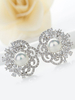 Hochzeits-Ohrringe Piercing Ohrringe Kupfer Blumen Ohrstecker für Damen