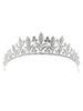 Hochzeits-Tiara-Blatt-Kronen-Silber-Rhinestone; die königliche Brautkopfschmuck bördelt