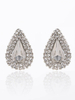 Hochzeits-Tropfen-Ohrring-silberner Rhinestone; der Brautbolzen-Ohrringe bördelt